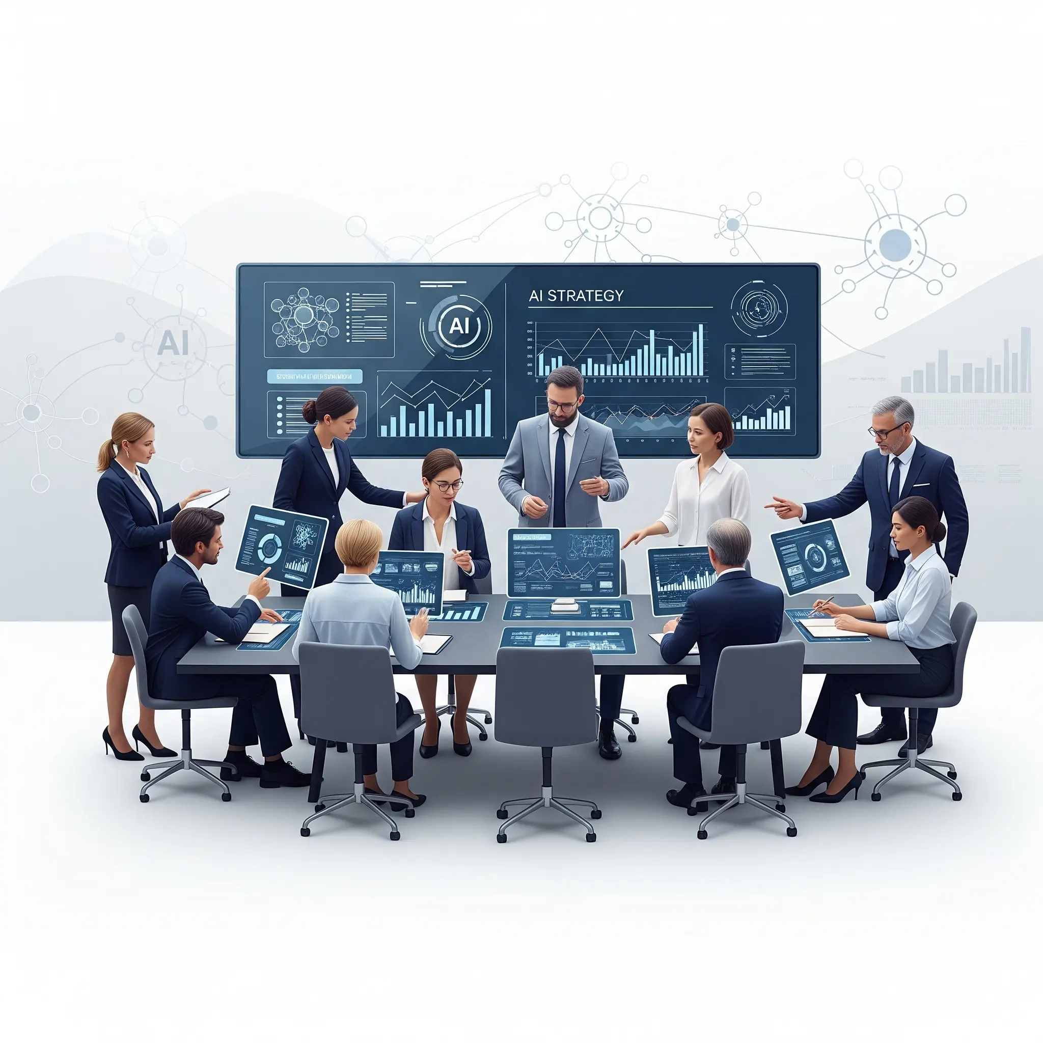 Executives discussing AI